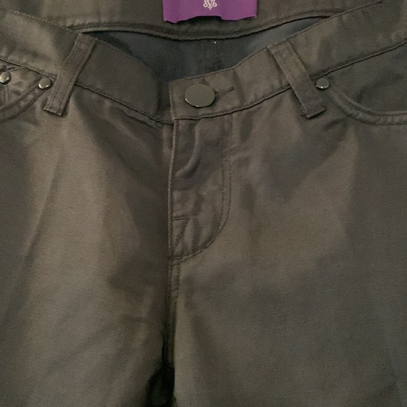 NWOT black satin finish Victoria Beckham flare jeans - Picture 4 of 9